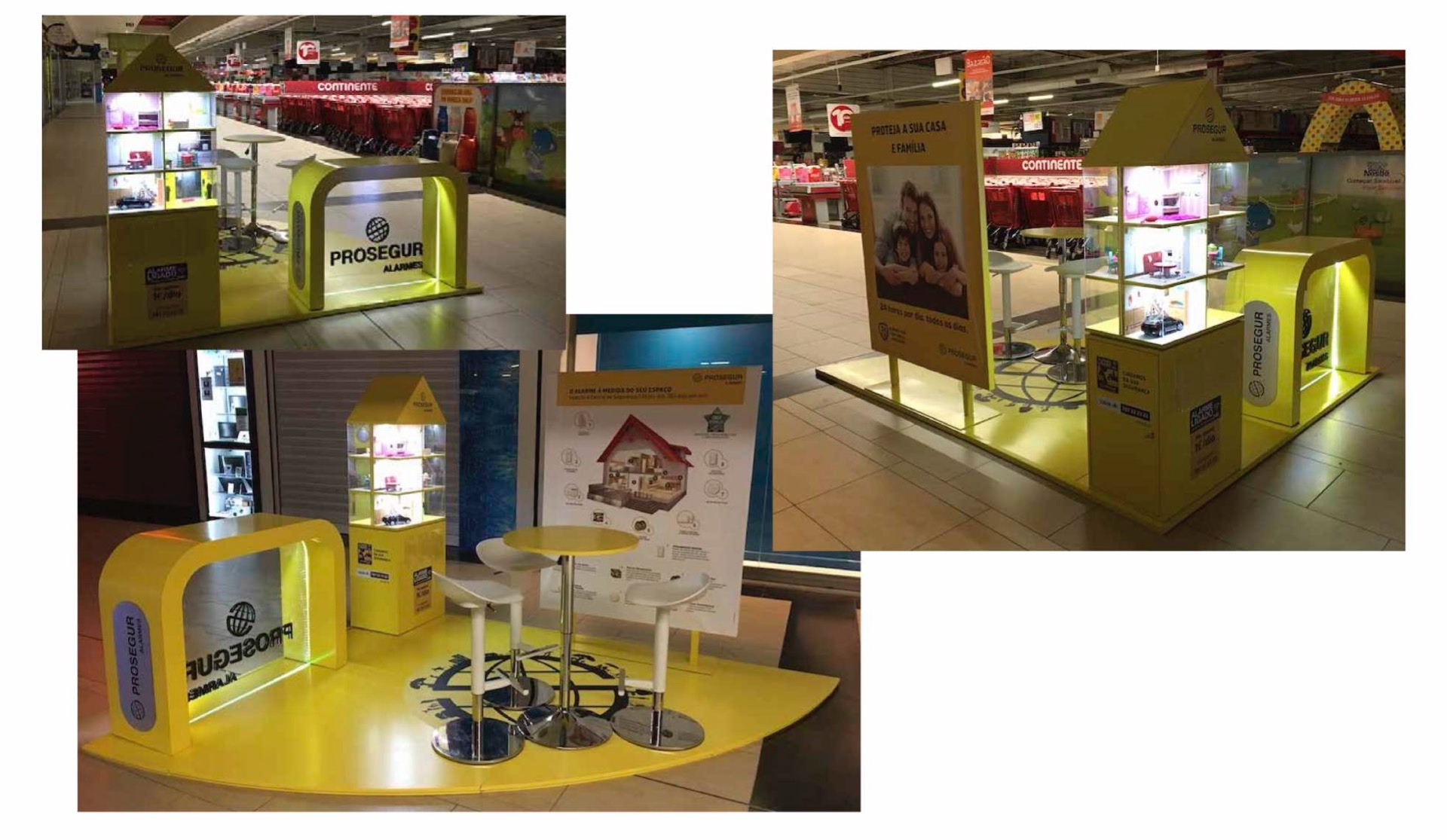 Design, produção, montagem e desmontagem de stand modelar 3x3.