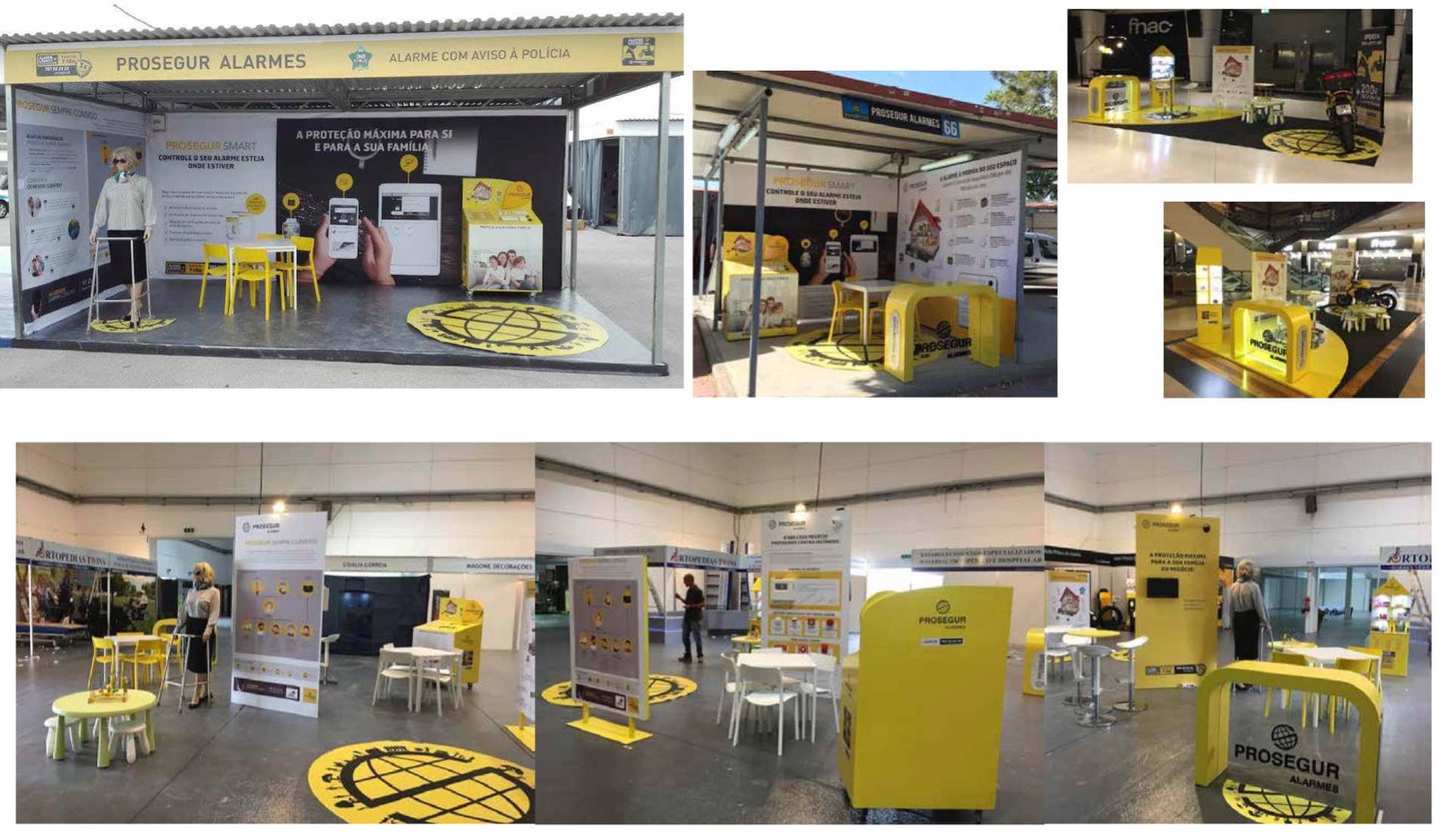 Adaptação de mobiliário existente e produção de bases de comunicação. Montagem e desmontagens em todo o pais de stand.